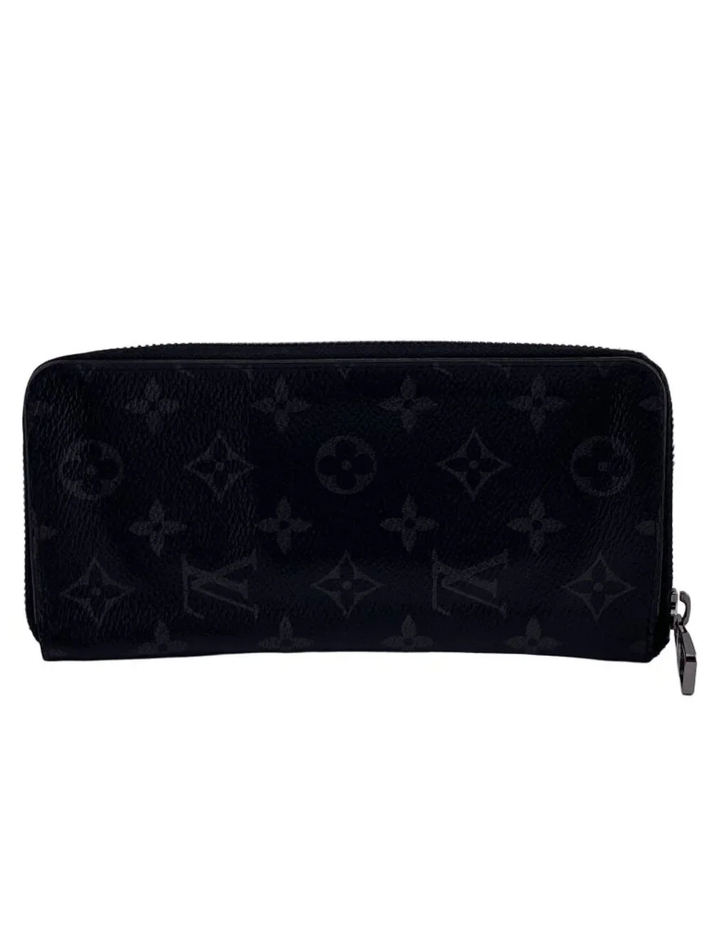 Louis Vuitton Zippy Wallet Vertical Monogram Eclipse Zip Around Black Gray